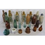 Selection of ginger beer bottles, Soulby Alford glass bottle etc.