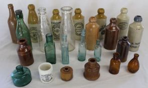 Selection of ginger beer bottles, Soulby Alford glass bottle etc.