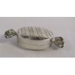 Silver pill box in the shape of a sweet marked 925 0.46ozt  L 15.5cm