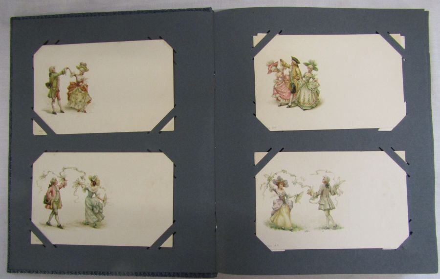 Postcard album - approx 100 Edwardian cards - incuding glamour, children, humour, firsts signed, - Image 3 of 9