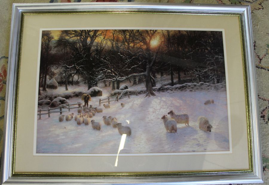 Large framed print - 'The Shortening Winters Day' by Joseph Farquharson RA - 101cm x 74cm (size - Image 2 of 3
