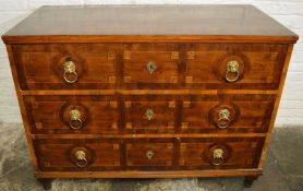 18th century possibly Maltese chest of drawers with yew & mixed wood veneer L 131cm D 64cm Ht 95cm