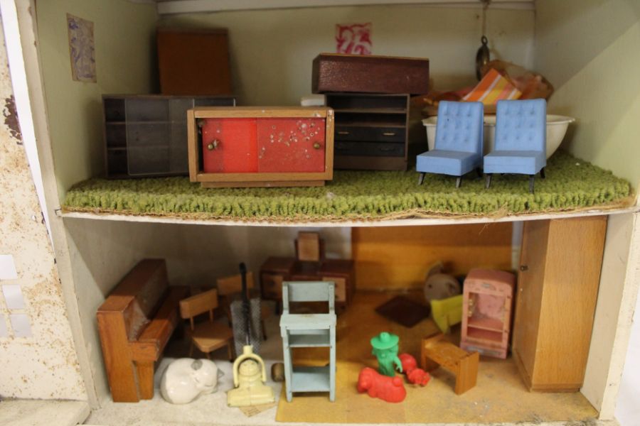Dolls house with tin front with furniture - East Light Golf game car track and selection mixed cars - Image 5 of 10