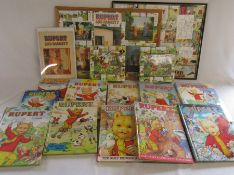 Quantity of Rupert The Bear annuals and pictures