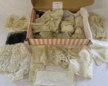 Box of handmade vintage lace