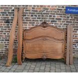 French walnut double bed frame