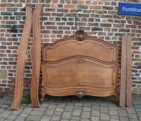 French walnut double bed frame