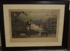 Large Edwardian print A Honeymoon 109cm by 84cm