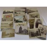Assorted topographical postcards inc Elsham and photographs etc