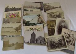 Assorted topographical postcards inc Elsham and photographs etc