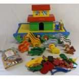 Wooden Noah's ark and contents