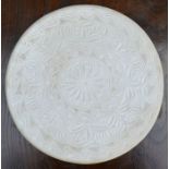 Indian carved marble biscuit mould dia 24.5cm