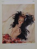 David Wright (1912-1967) WWII print of a topless female 'One must get some sleep sometime' from