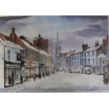 Framed limited edition print 'St James Louth Eastgate - Louth in Winter' by David Cuppleditch,