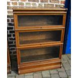 Globe Wernicke three tier bookcase (some woodworm in back panel which has been treated) H 120 cm L