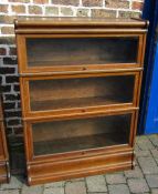 Globe Wernicke three tier bookcase (some woodworm in back panel which has been treated) H 120 cm L