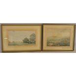 2 framed landscape watercolours largest 44cm by 31cm