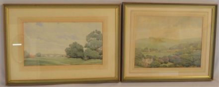2 framed landscape watercolours largest 44cm by 31cm