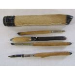 Late 19th / early 20th century travelling novelty writing set in the form of a deer leg and hoof