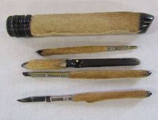 Late 19th / early 20th century travelling novelty writing set in the form of a deer leg and hoof