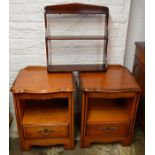 Pair of bedside cabinets & a small shelf
