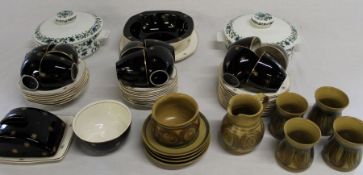 Alfred Meakin Midnight Star tableware, 2 Midwinter Spanish Garden lidded tureens & Alvingham Pottery