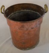 Copper coal bucket Ht 31cm