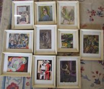 10 framed Picasso prints 27 cm x 35.5 cm and 26.5 cm x 29 cm (size including frame)