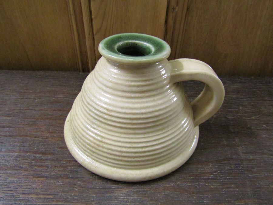 Quantity of Denby pottery including 2 stoneware hot water bottles, Peace 1919 tankard (hairline - Image 10 of 22