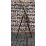 Ross brass telescope on tripod stand extending to 101.5cm