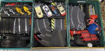 Large selection of Scalextric, mainly track but some cars, not checked