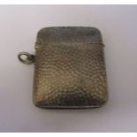 Silver cigarette lighter with hammered finish H 4 cm