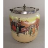 Royal Doulton series ware plated top biscuit barrel H 15 cm