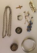 Costume jewellery -  including 0.86oz silver & 0.8g gold