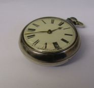 Victorian silver pair cased pocket watch Birmingham 1845, watch maker Kilham Holbeach no 7245, D 6