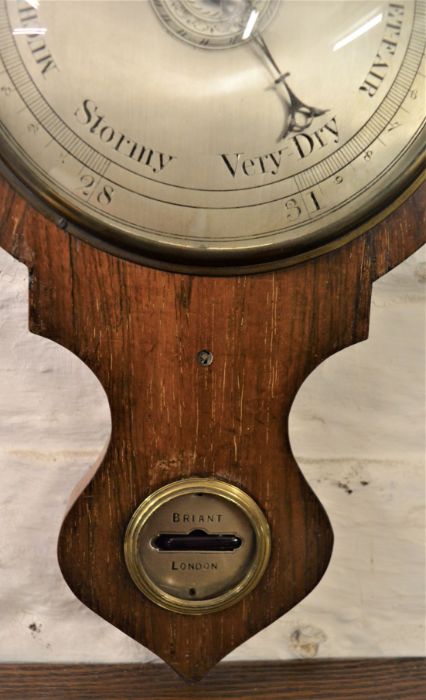 19th century onion top barometer in rosewood maker Briant London - Image 2 of 2