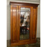 Victorian mirror front mahogany wardrobe Ht 213cm W 150cm D 61cm