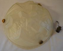 Art Deco glass ceiling light bowl / plaffonier diameter 33cm
