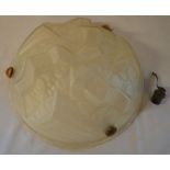 Art Deco glass ceiling light bowl / plaffonier diameter 33cm