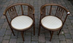 Pair of Edwardian tub / corner chairs