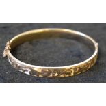 AMENDED DESCRIPTION 9ct gold plated bangle stamped 9ct metal core