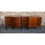 Serpentine fronted Regency style sideboard W x 5ft D x 20.5" H x 35.5" (approx.) and a