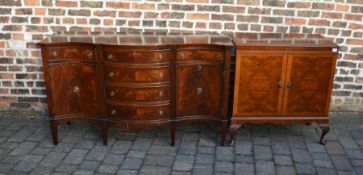 Serpentine fronted Regency style sideboard W x 5ft D x 20.5" H x 35.5" (approx.) and a