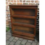 Globe Wernicke style three tier bookcase (some woodworm in back panel which has been treated) H