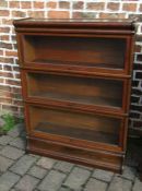 Globe Wernicke style three tier bookcase (some woodworm in back panel which has been treated) H