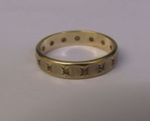 9ct gold full eternity ring (missing one stone), total weight 2.1 g size M