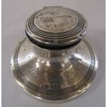 Silver capstan inkwell 'Presented to H Salwey Esq Oct 4 1913 - by the boy scouts bible class and