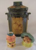 Rumtopf jar H 31 cm, Humpty Dumpy jug and one other