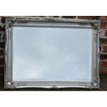 Silver framed wall mirror 91cm by 65cm