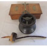 Vintage wooden smokers box for cigars and cigarettes  L 28 cm, tobacco jar and pipe